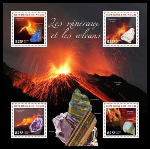 Poštové známky Niger 2014 Sopky a minerály Mi# 3002-05 Kat 13€