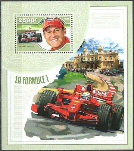 Poštová známka Niger 2014 Jezdci Formule 1 Mi# Block 364 Kat 10€
