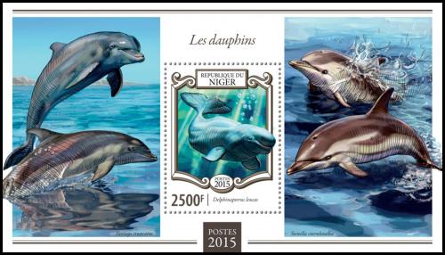 Poštová známka Niger 2015 Delfíny Mi# Block 404 Kat 10€