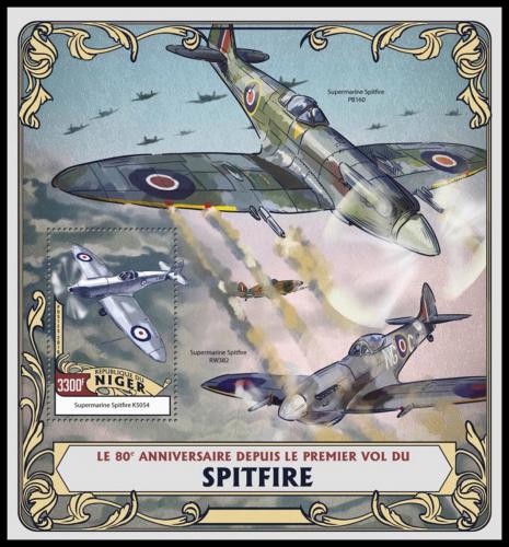 Poštová známka Niger 2016 Stíhaèky Spitfire Mi# Block 510 Kat 13€