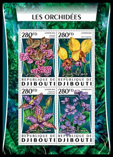 Poštové známky Džibutsko 2016 Orchideje Mi# 1029-32 Kat 12€