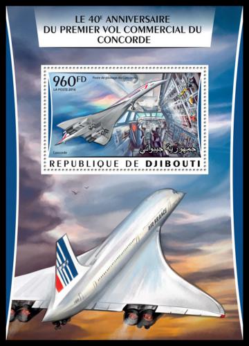 Poštová známka Džibutsko 2016 Concorde Mi# Mi# Block 220 Kat 12€
