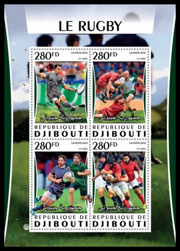 Poštové známky Džibutsko 2016 Rugby Mi# 1094-97 Kat 12€