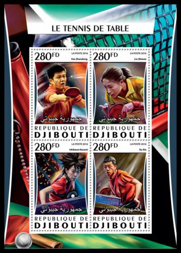 Poštové známky Džibutsko 2016 Stolný tenis Mi# 1099-1102 Kat 12€