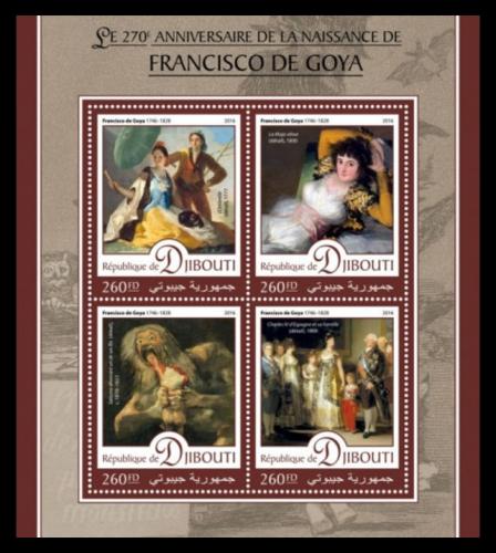 Poštové známky Džibutsko 2016 Umenie, Francisco de Goya Mi# 1149-52 Kat 10€