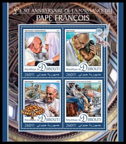 Poštové známky Džibutsko 2016 Papež František Mi# 1199-1202 Kat 10€