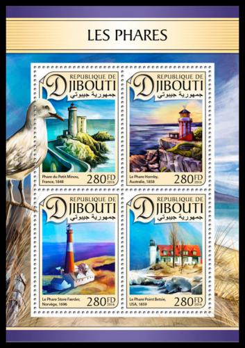 Poštové známky Džibutsko 2016 Majáky Mi# 1338-41 Kat 11€