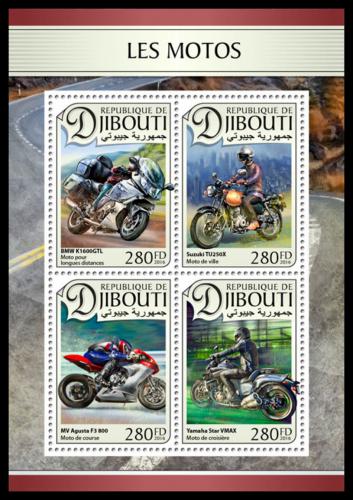 Poštové známky Džibutsko 2016 Motocykle Mi# 1353-56 Kat 12€