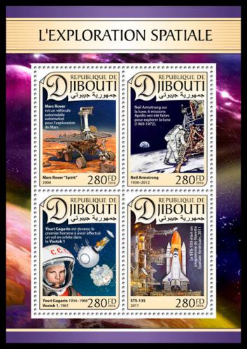 Poštové známky Džibutsko 2016 Prieskum vesmíru Mi# 1368-71 Kat 11€