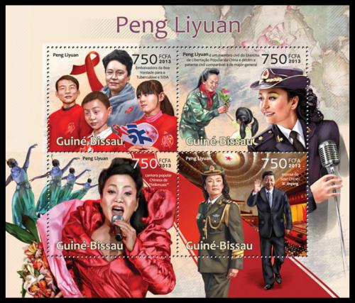 Poštové známky Guinea-Bissau 2013 Peng Liyuan, sopranistka Mi# 6432-35 Kat 12€