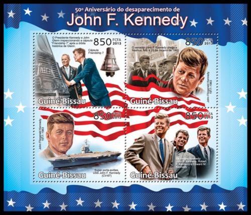 Poštové známky Guinea-Bissau 2013 Prezident John F. Kennedy Mi# 6462-65 Kat 14€
