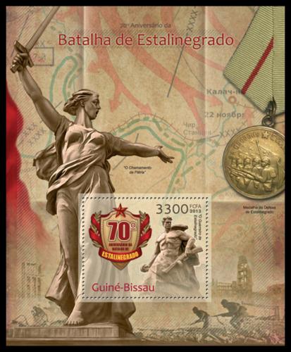 Poštová známka Guinea-Bissau 2013 Bitka u Stalingradu Mi# Block 1142 Kat 13€
