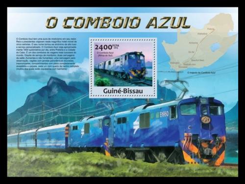 Poštová známka Guinea-Bissau 2013 Modrý vlak,Južná Afrika Mi# Block 1148 Kat 10€