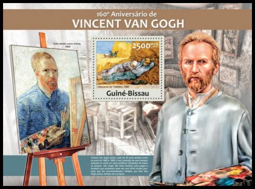 Poštová známka Guinea-Bissau 2013 Umenie, Vincent van Gogh Mi# Block 1156 Kat 10€