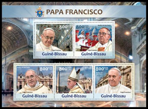 Poštové známky Guinea-Bissau 2013 Papež František Mi# 6632-36 Kat 16€