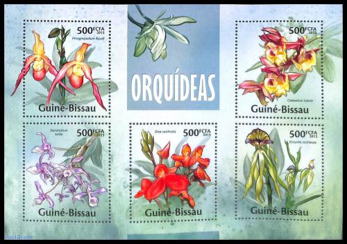Poštové známky Guinea-Bissau 2013 Orchideje Mi# 6658-62 Kat 10€