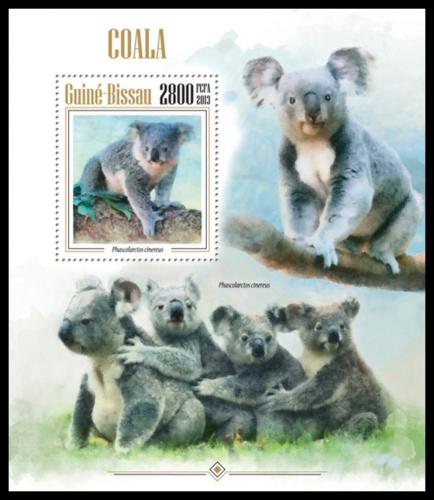 Poštová známka Guinea-Bissau 2013 Koala medvídkovitý Mi# Block 1192 Kat 11€