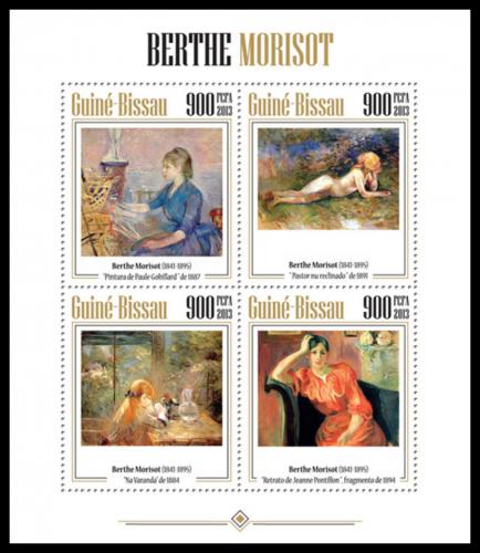 Poštové známky Guinea-Bissau 2013 Umenie, Berthe Morisot Mi# 6838-41 Kat 14€