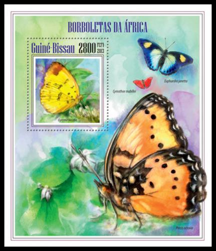 Poštová známka Guinea-Bissau 2013 Motýle Mi# Block 1210 Kat 11€