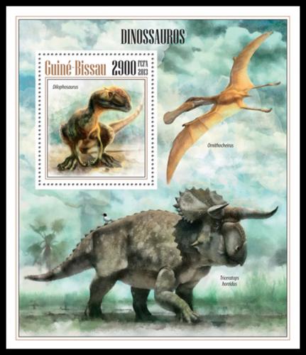 Poštová známka Guinea-Bissau 2013 Dinosaury Mi# Block 1213 Kat 12€