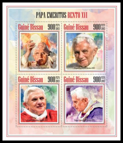 Poštové známky Guinea-Bissau 2013 Papež Benedikt XVI. Mi# 6986-89 Kat 14€