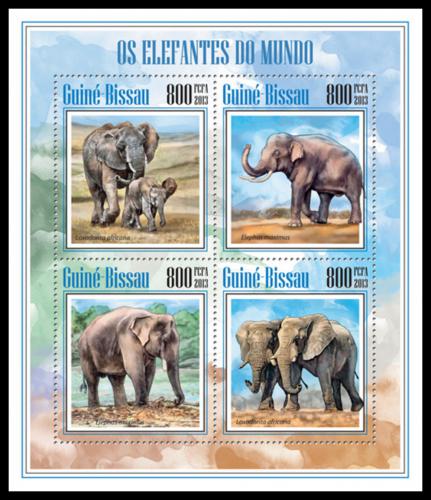 Poštové známky Guinea-Bissau 2013 Slony Mi# 7021-24 Kat 13€