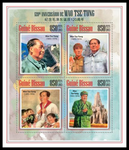 Poštové známky Guinea-Bissau 2013 Mao Ce-tung Mi# 7031-34 Kat 14€