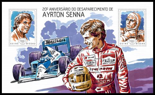 Poštová známka Guinea-Bissau 2014 Ayrton Senna Mi# Block 1239 Kat 8.50€