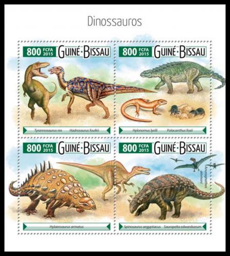 Potov znmky Guinea-Bissau 2015 Dinosaury Mi# 8035-38 Kat 12 - zvi obrzok