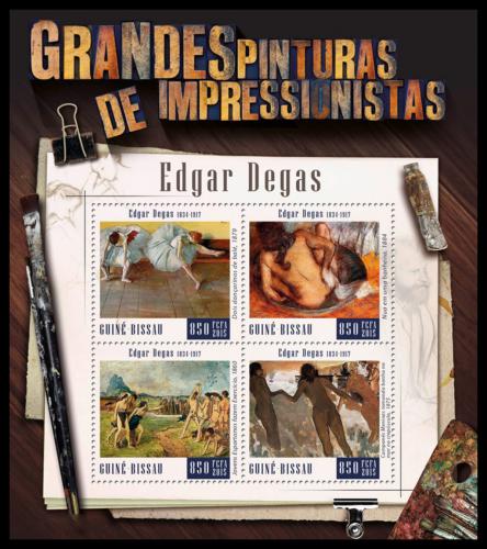 Poštové známky Guinea-Bissau 2015 Umenie, Edgar Degas Mi# 8293-96 Kat 13€