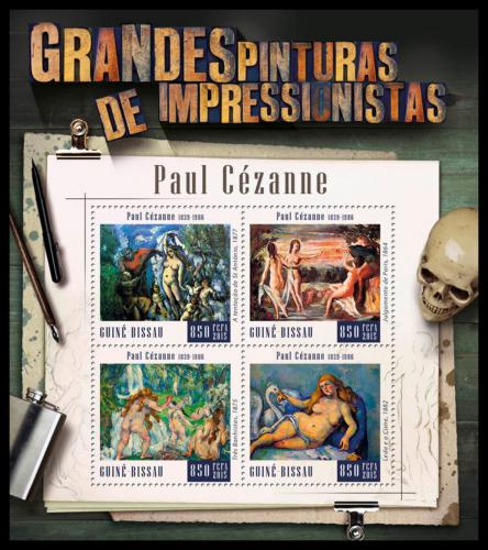 Poštové známky Guinea-Bissau 2015 Umenie, Paul Cézanne Mi# 8298-8301 Kat 13€