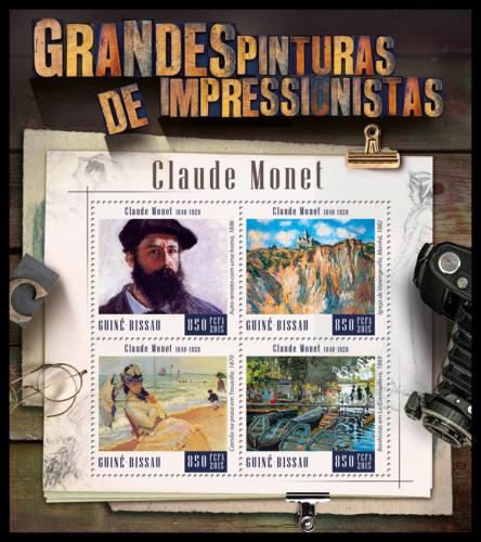 Poštové známky Guinea-Bissau 2015 Umenie, Claude Monet Mi# 8303-06 Kat 13€
