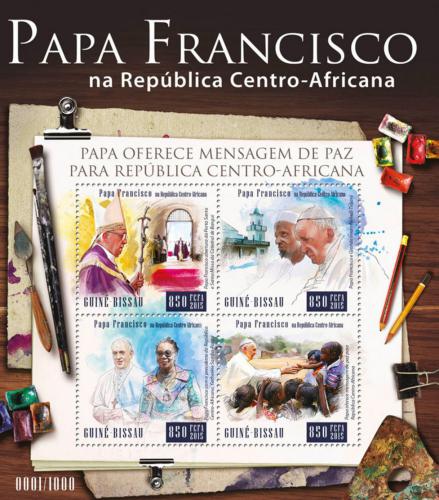 Poštové známky Guinea-Bissau 2015 Papež František Mi# 8399-8402 Kat 13€