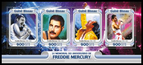 Poštové známky Guinea-Bissau 2016 Freddie Mercury Mi# 8519-22 Kat 13.50€