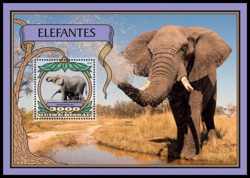 Poštová známka Guinea-Bissau 2016 Slony Mi# Block 1535 Kat 11€