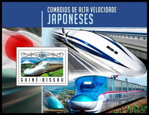 Poštová známka Guinea-Bissau 2016 Japonské lokomotívy Mi# Block 1553 Kat 12.50€