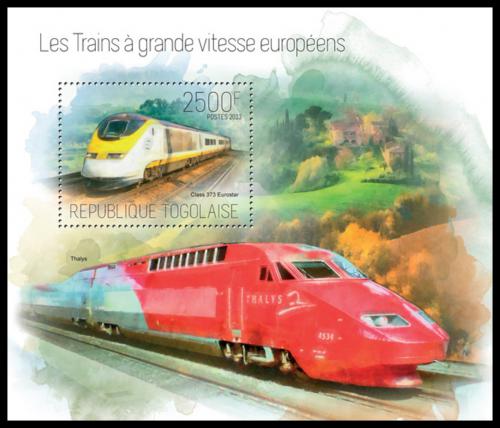 Poštová známka Togo 2013 Moderní lokomotívy Mi# Block 892 Kat 10€