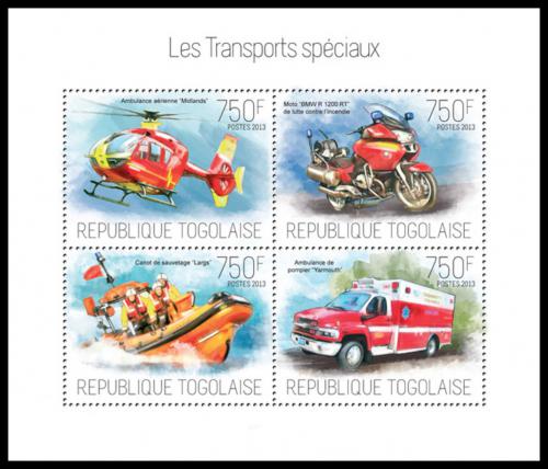 Poštové známky Togo 2013 Záchranári Mi# Mi# 5361-64 Kat 12€ 