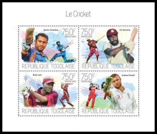 Poštové známky Togo 2013 Kriket Mi# 5381-84 Kat 12€