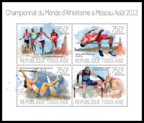 Poštové známky Togo 2013 MS v lehké atletice Mi# 5391-94 Kat 12€