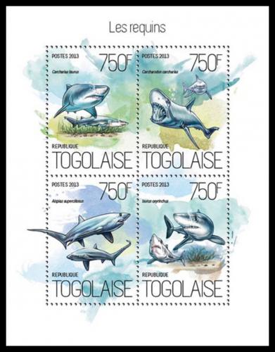 Poštové známky Togo 2013 Žraloky Mi# Mi# 5406-09 Kat 12€