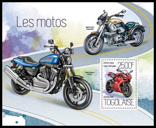 Poštová známka Togo 2013 Motocykle Mi# Block 911 Kat 10€