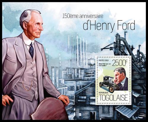 Poštová známka Togo 2013 Henry Ford Mi# Block 916 Kat 10€