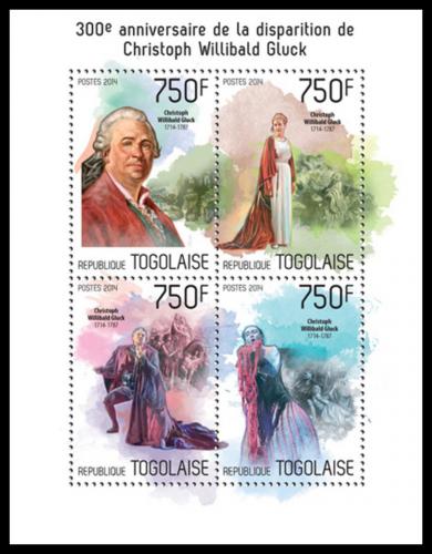 Poštové známky Togo 2014 Christoph Willibald Gluck Mi# 5722-25 Kat 12€