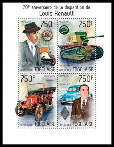 Poštové známky Togo 2014 Louis Renault Mi# 5737-40 Kat 12€
