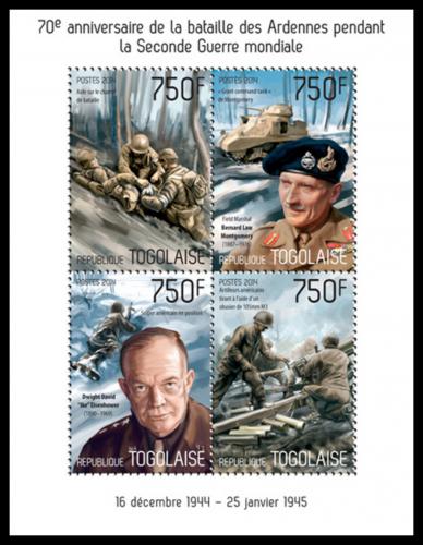 Poštové známky Togo 2014 Bitka v Ardenách, 70. výroèie Mi# 5742-45 Kat 12€