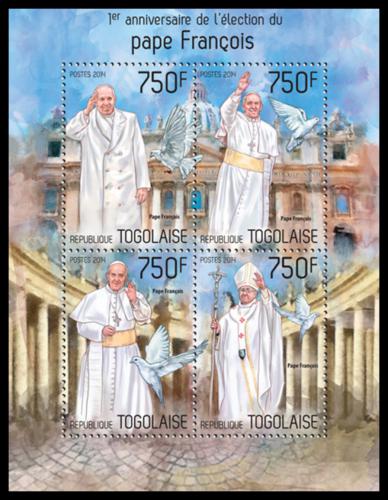 Poštové známky Togo 2014 Papež František Mi# 5777-80 Kat 12€ 