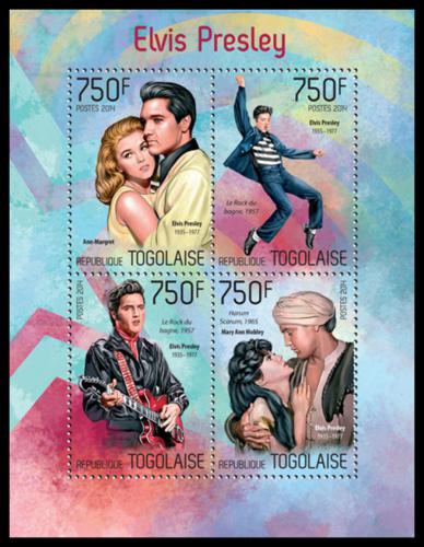 Poštové známky Togo 2014 Elevys Presley Mi# 5782-85 Kat 12€