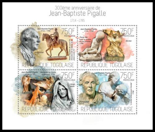 Poštové známky Togo 2014 Umenie, Jean-Baptiste Pigalle Mi# 5515-18 Kat 12€