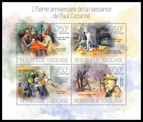 Poštové známky Togo 2014 Umenie, Paul Cézanne Mi# 5525-28 Kat 12€